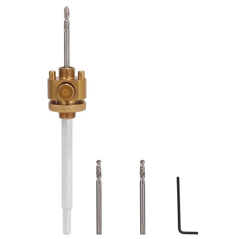 Nexigins Heavy Duty Hole Saw Arbor with 3/8" Shank, Quick Ejector System, Includes 2 Pilot Drill Bits and Hex Wrench, Universal Compatibility for Hole Saw Systems - Image 1